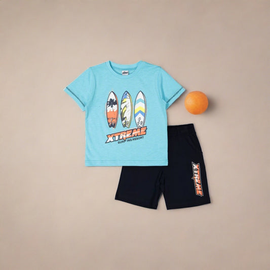 Boys t shirt and short set sizes from 3Y to 6Y