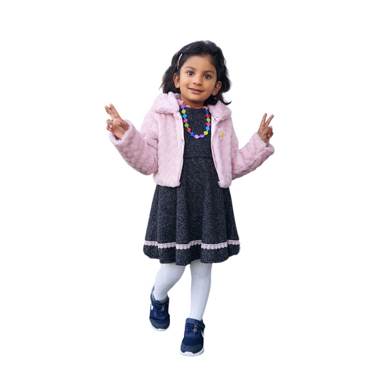 Girls Set With Plush Vest And Dress sizes from 2Y to 5Y
