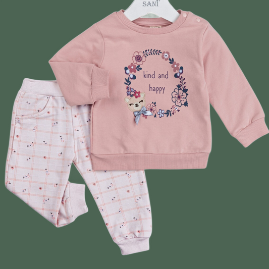 2PC Girl set top and trouser sizes from 9M to 24M