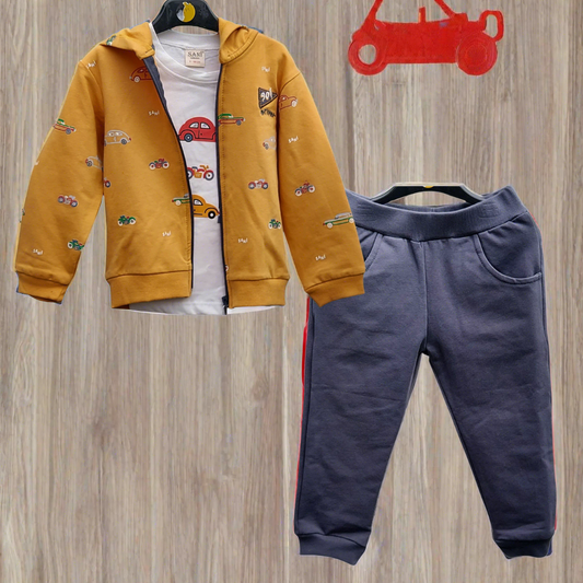 Hoodie, t shirt and trouser set for boys sizes from 1Y to 4Y
