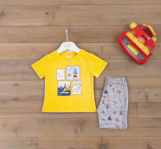 Boy's T-shirt and short set, sizes from 1Y - 4Y