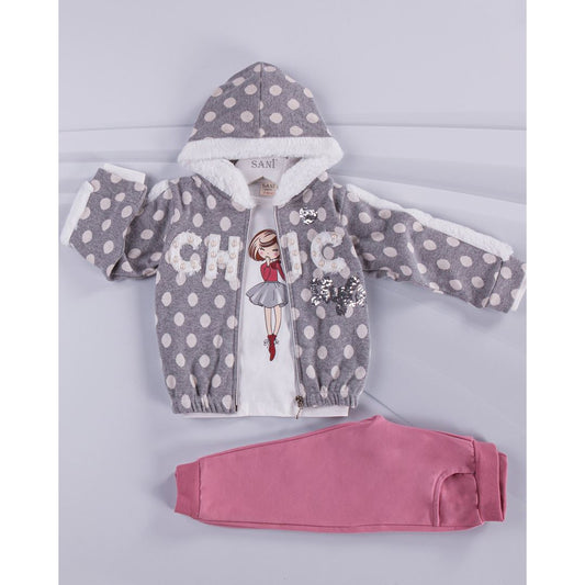 Girls Set With Jacket, Long Sleeve T-Shirt And Pants sizes from 1Y to 4Y