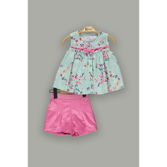 Girls Shorts Sets With Sleeveless Blouse sizes from2Y to 5Y