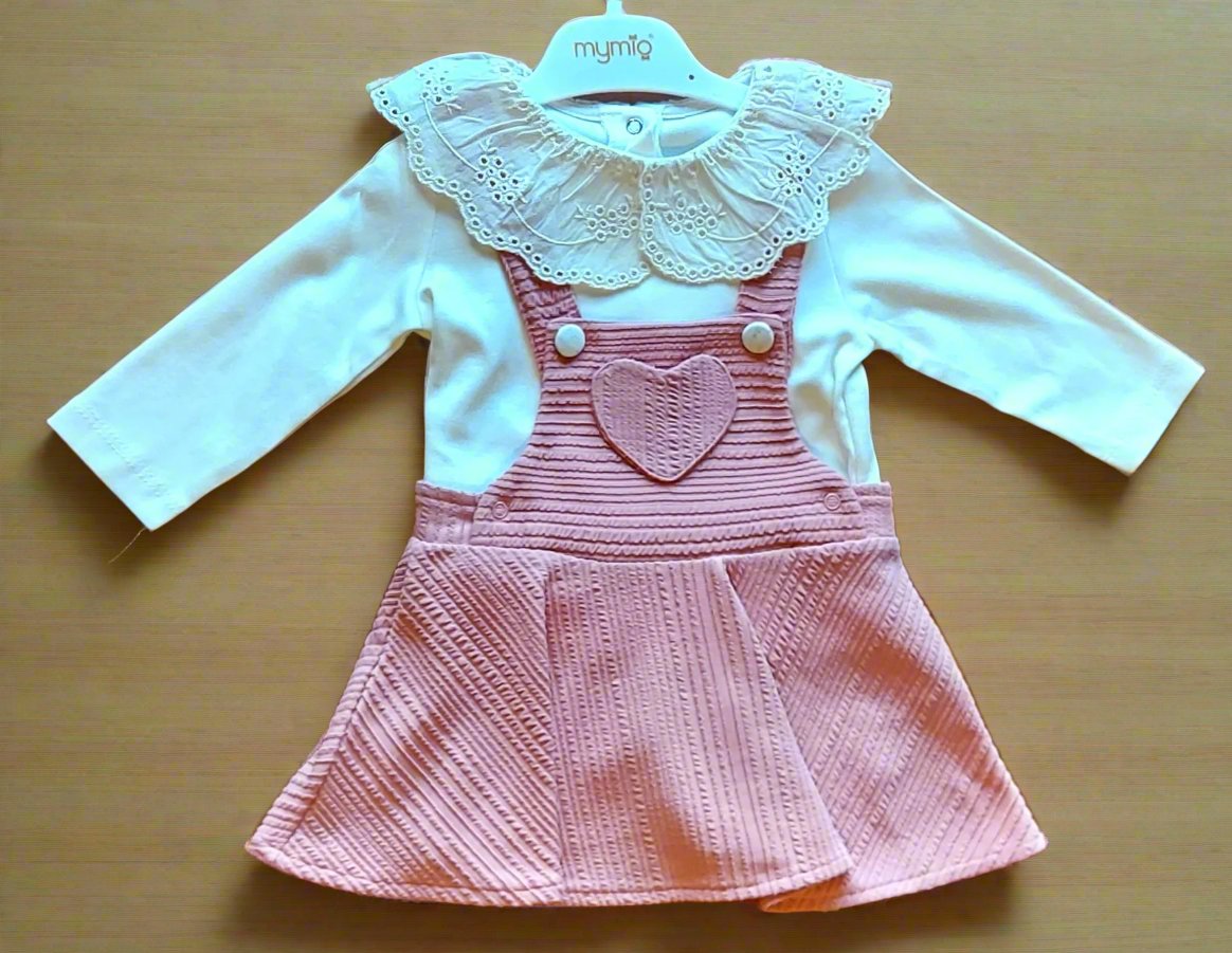 Dungaree and top set for baby girl sizes from 6M to 24M