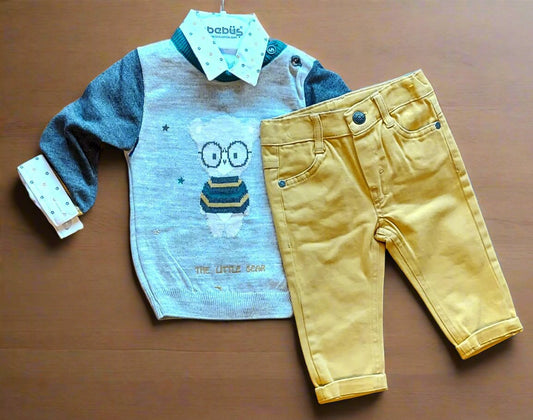 Jumper. full sleeve shirt and trouser for boy sizes from 6M to 18M