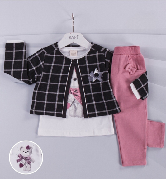 T Shirt with jacket and trouser set for girl's sizes from 1Y to 4Y