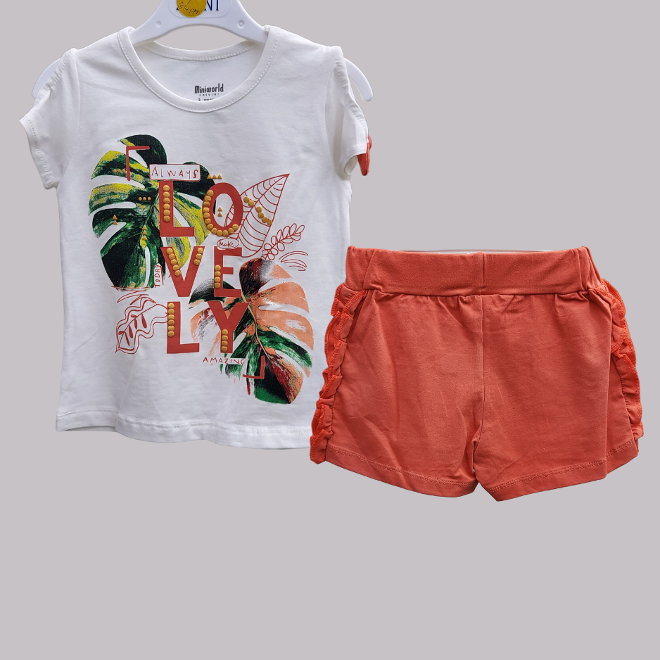 GIRLS top with shorts sizes from 3Y to 6Y