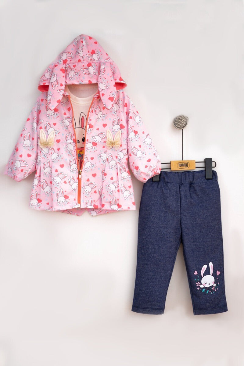 Girl's 3 pc Jacket, trouser and top sizes from 6M to 18M