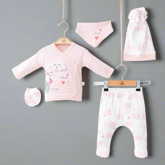 Baby girl's 5 pc set up to  3M