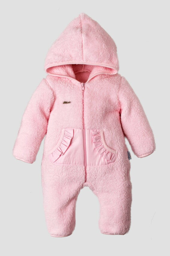 Baby girl's fleece jumpsuit sizes from 3M to 12M