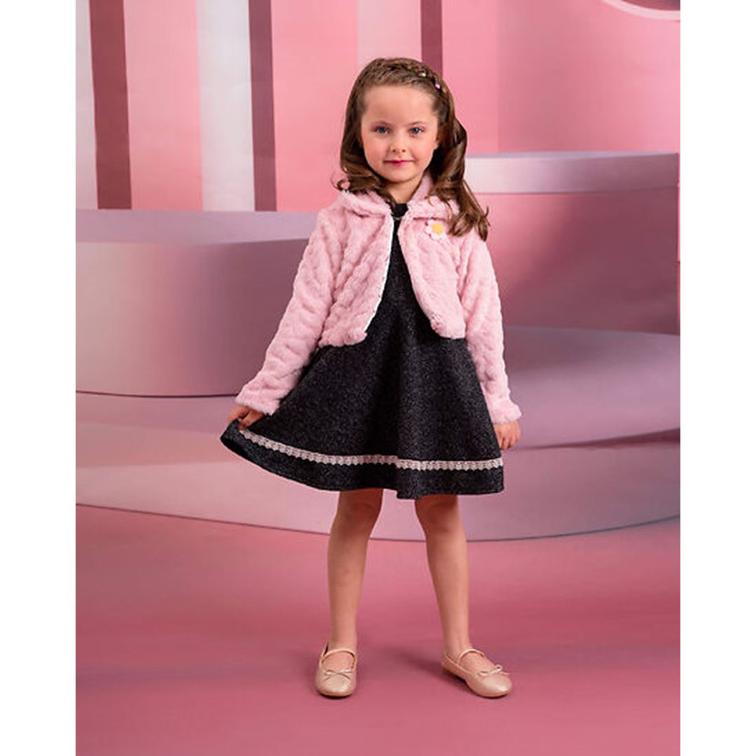 Girls Set With Plush Vest And Dress sizes from 2Y to 5Y