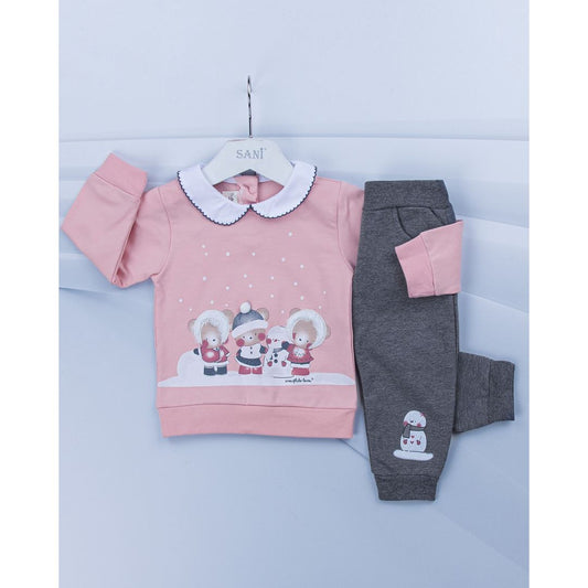 Baby Girls Set With Sweat And Sweatpants size range from 9M to 24M