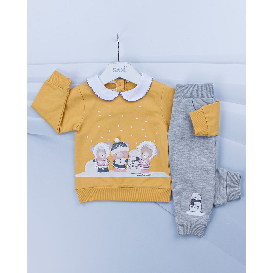 Baby Girls Set With Sweater And Sweatpants size range from 9M to 24M