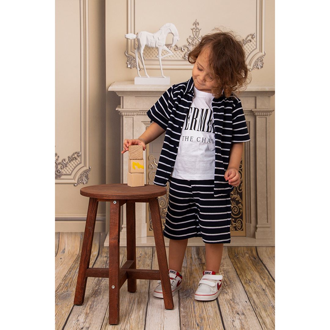 Boy's set shirt with t-shirt and shorts sizes from 2Y to 8Y