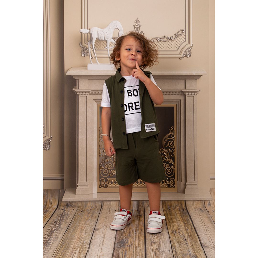 Boys T-Shirt Set With Vest And Shorts sizes from 2Y to 8Y