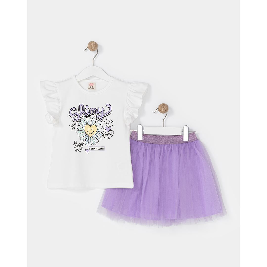 Girls Tulle Skirt Set With T-Shirt Sizes from  2Y to 5Y