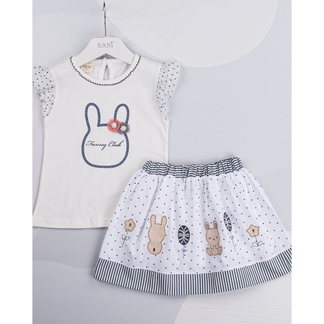 Girls T-Shirt And Skirt Set sizes from 2Y to 5Y