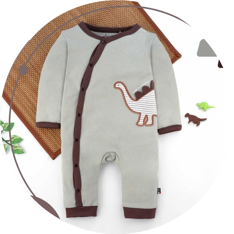 Organic cotton 1 ROMPER BOY'S, In sizes range from NB to 24M