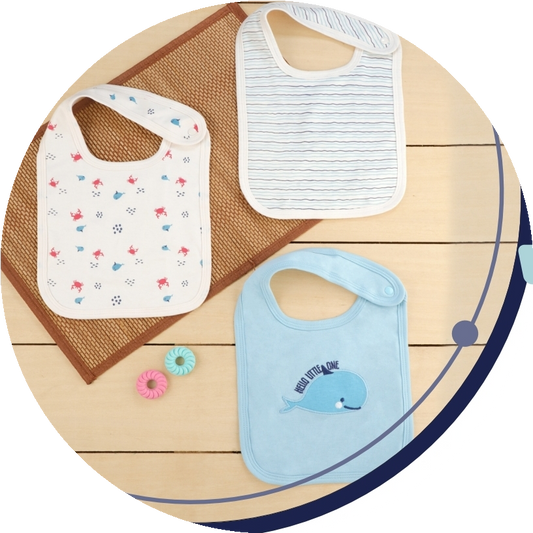 Organic cotton LAGOS BIBS 3PC SET BOY'S