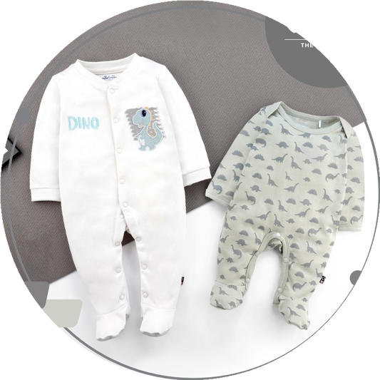 Organic cotton CLETA Boys 2pc sleep suit, sizes range from NB to 24M