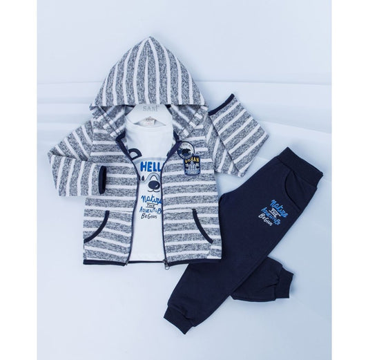 BOY'S HOODIE, T SHIRT AND PANTS SET SIZES FROM 1Y TO 4Y