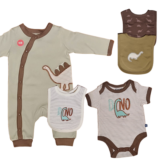 Organic cotton 5 PC Dino Boy's set sizes from 6M - 12M